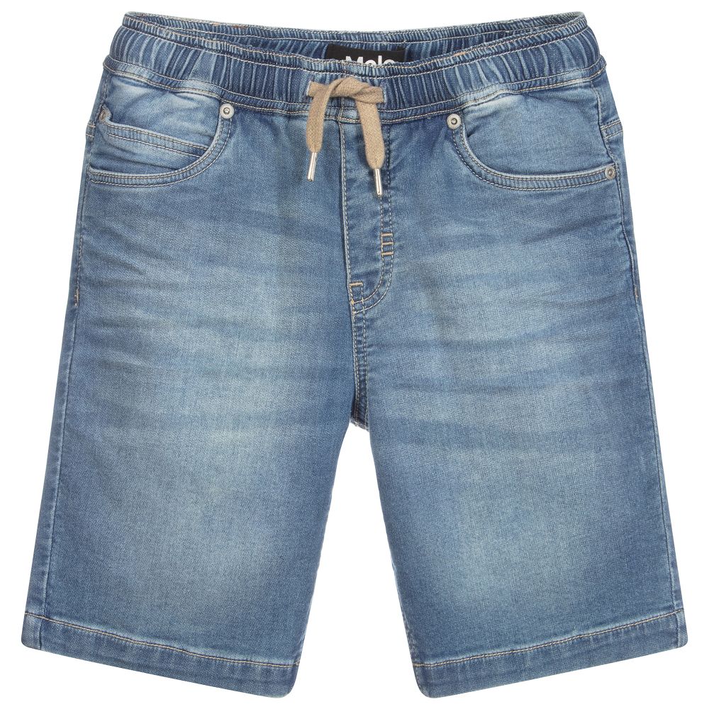 Molo - Blue Jersey Jean Shorts  | Childrensalon