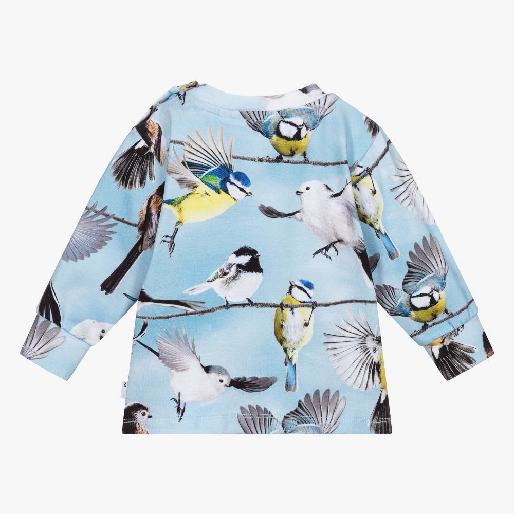 Molo-توب أطفال ولادي قطن عضوي جيرسي لون أزرق باهت | Childrensalon Outlet