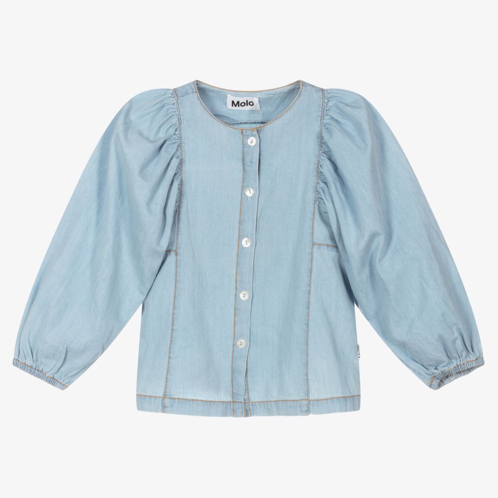 Molo - Blaue Bluse aus Biobaumwolle | Childrensalon