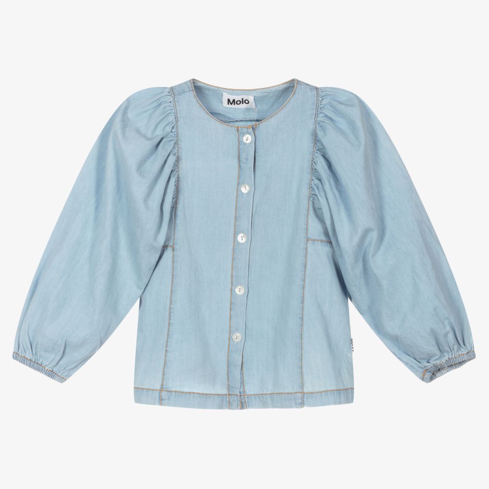 Molo - Chemisier bleu en coton bio | Childrensalon