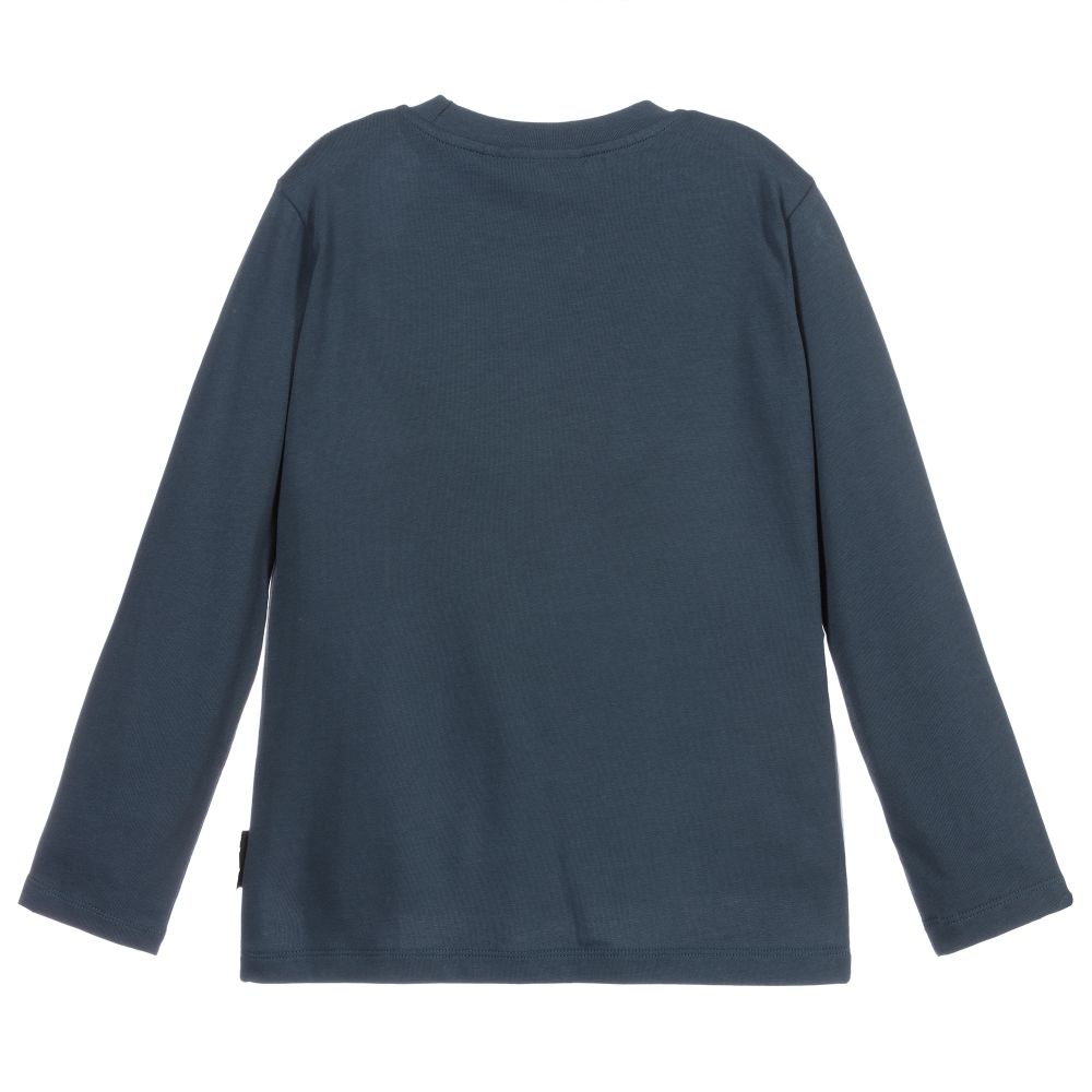 Molo-Blue Organic Cotton Dino Top | Childrensalon Outlet