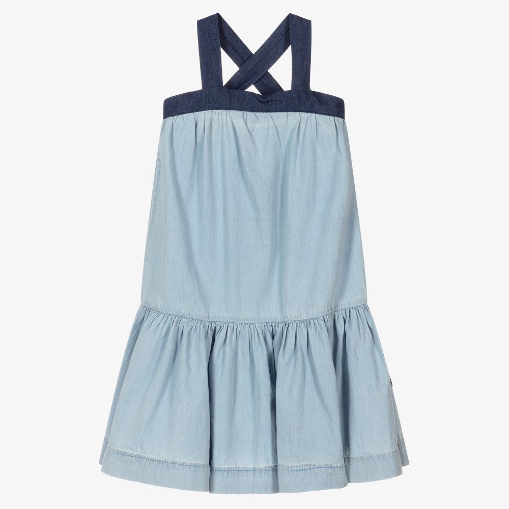 Molo - Blaues Kleid aus Biobaumwolle | Childrensalon