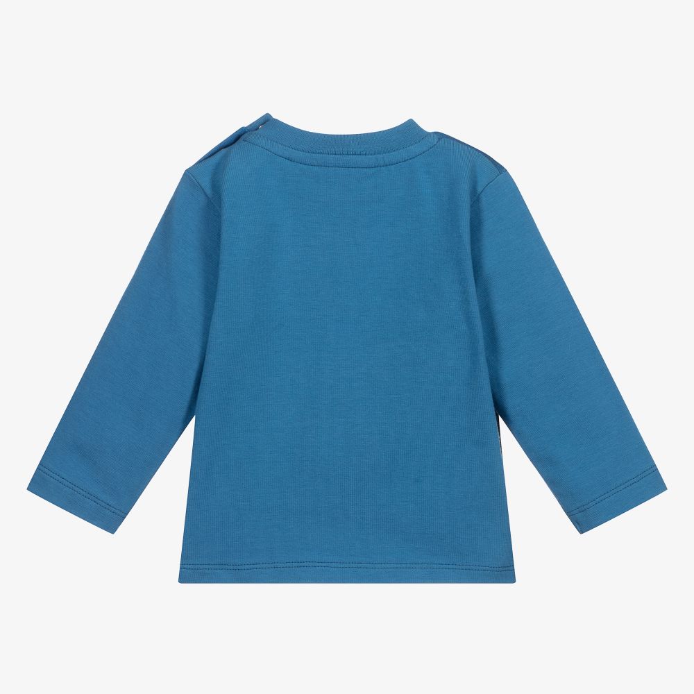 Molo-Голубой топ из органического хлопка с рыбой | Childrensalon Outlet