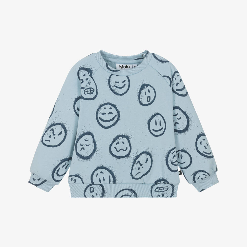 Molo-Синий хлопковый свитшот для мальчиков с улыбкой | Childrensalon Outlet