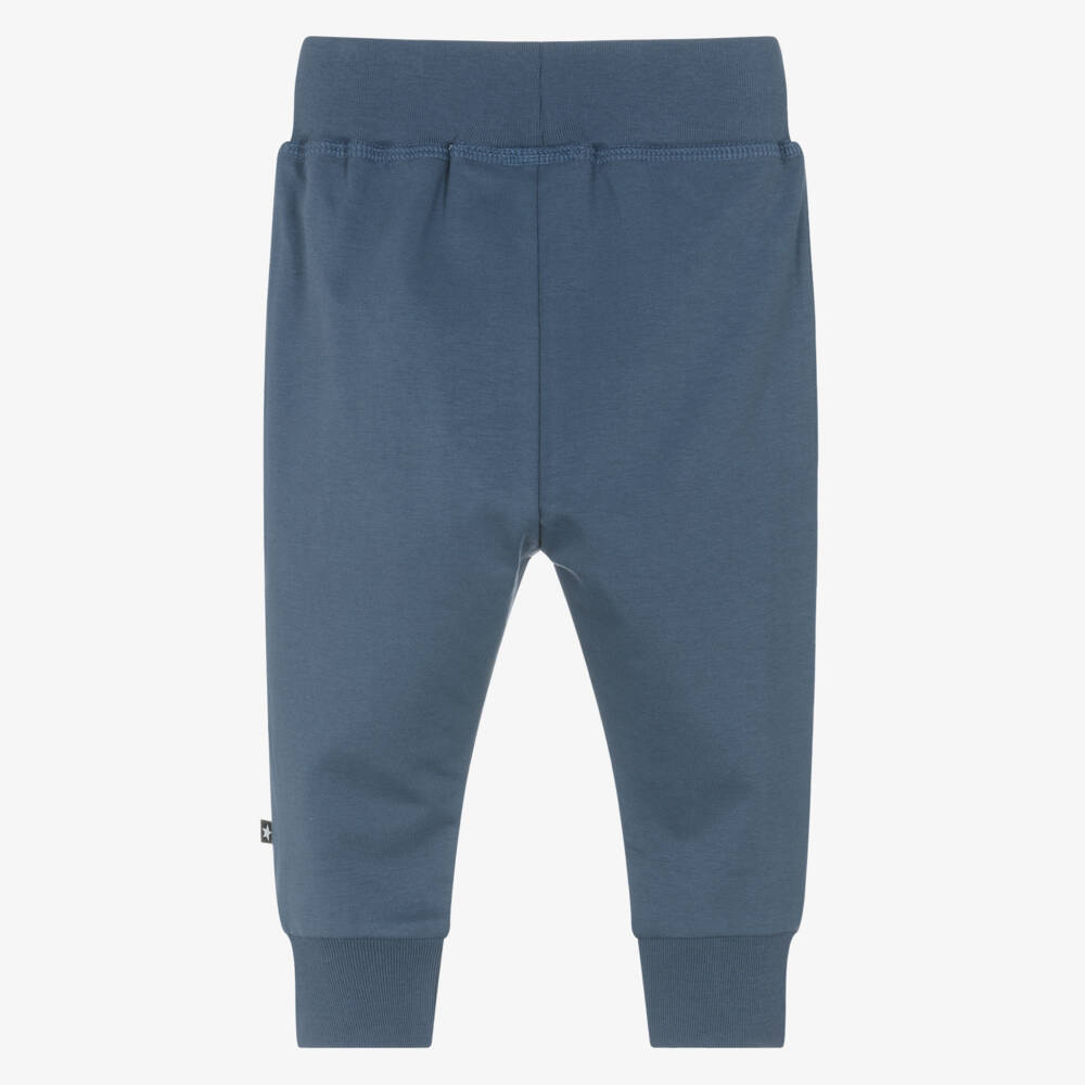 Molo-Blue Organic Cotton Jersey Joggers | Childrensalon Outlet