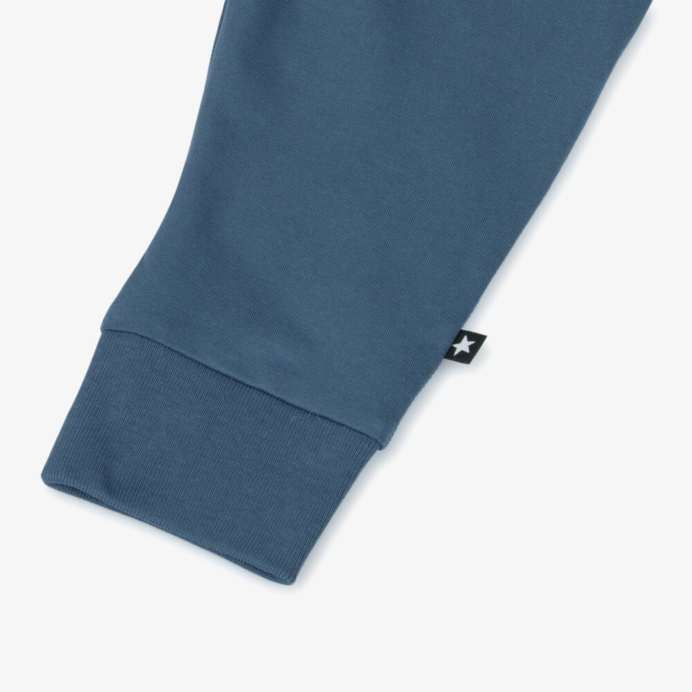 Molo-Blue Organic Cotton Jersey Joggers | Childrensalon Outlet