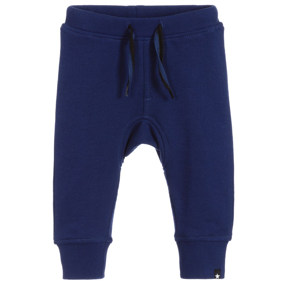 Molo-Blue Organic Cotton Joggers | Childrensalon Outlet