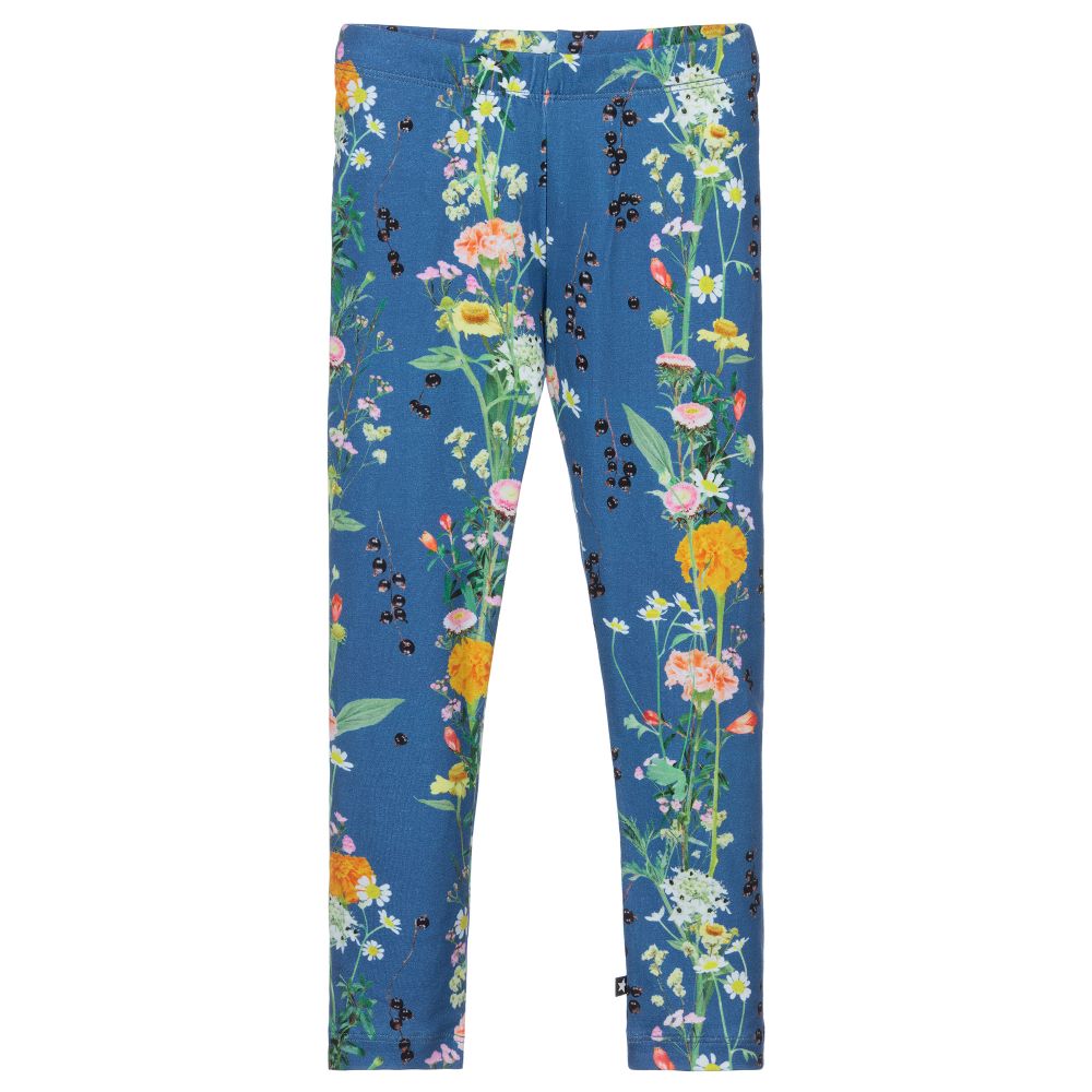 Molo-Blue Organic Cotton Leggings | Childrensalon Outlet