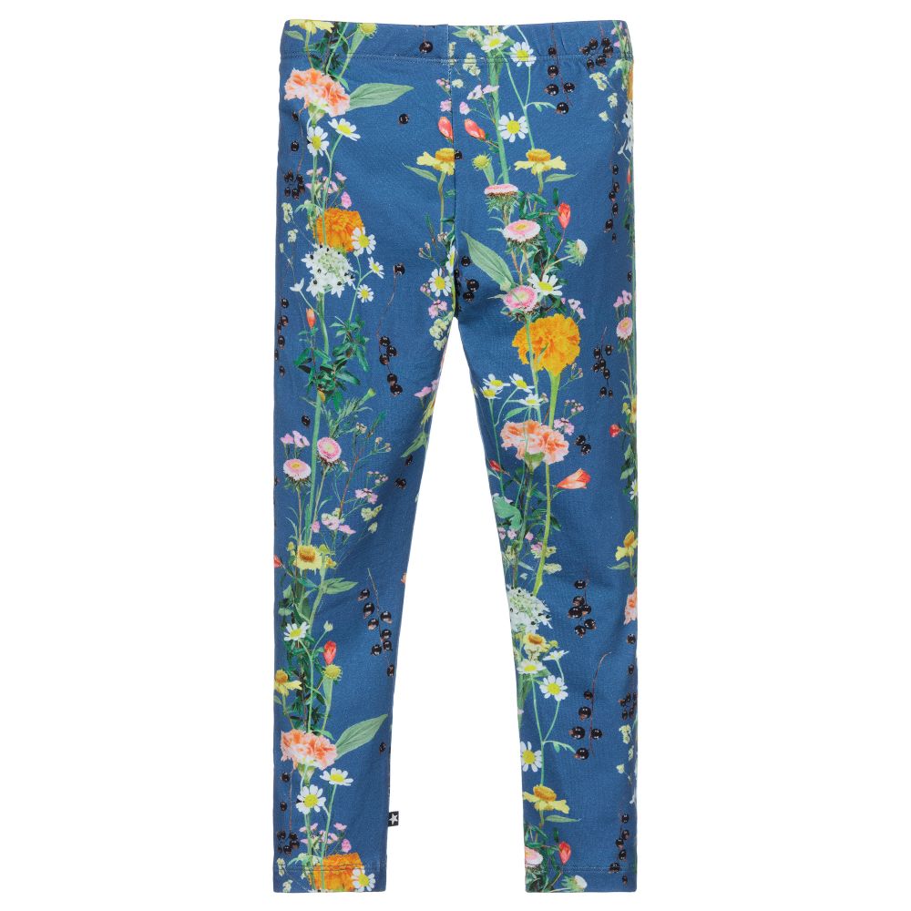 Molo-Blue Organic Cotton Leggings | Childrensalon Outlet