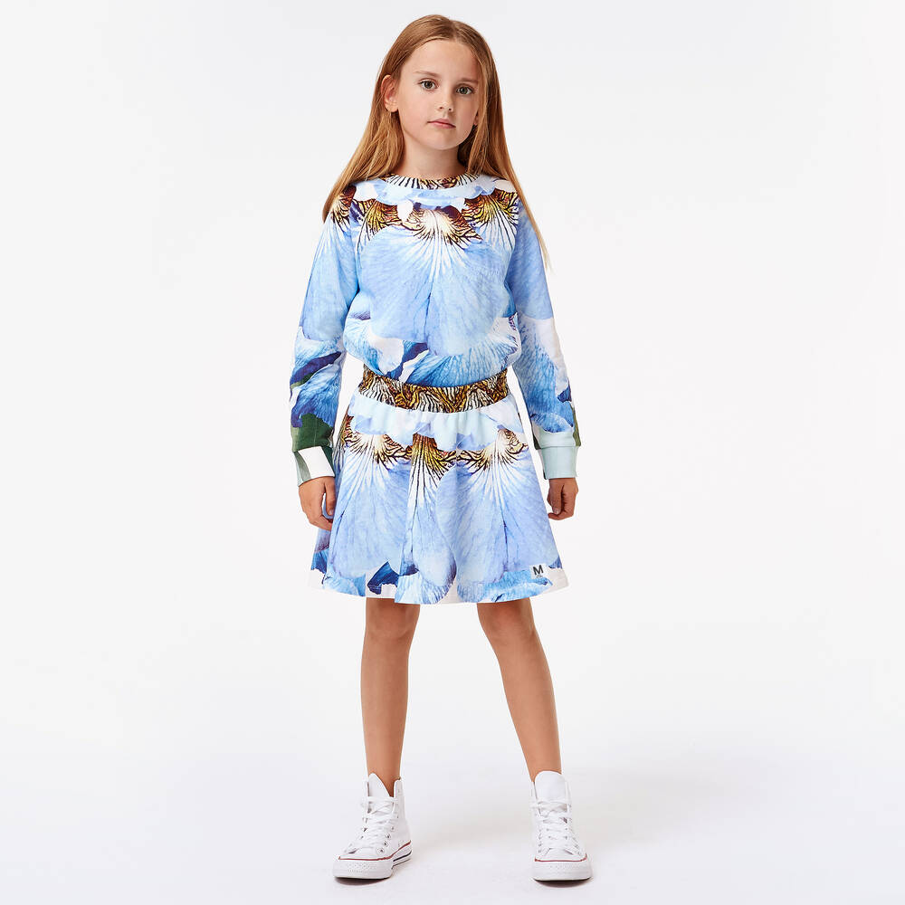 Molo-Blue Organic Cotton Skirt  | Childrensalon Outlet