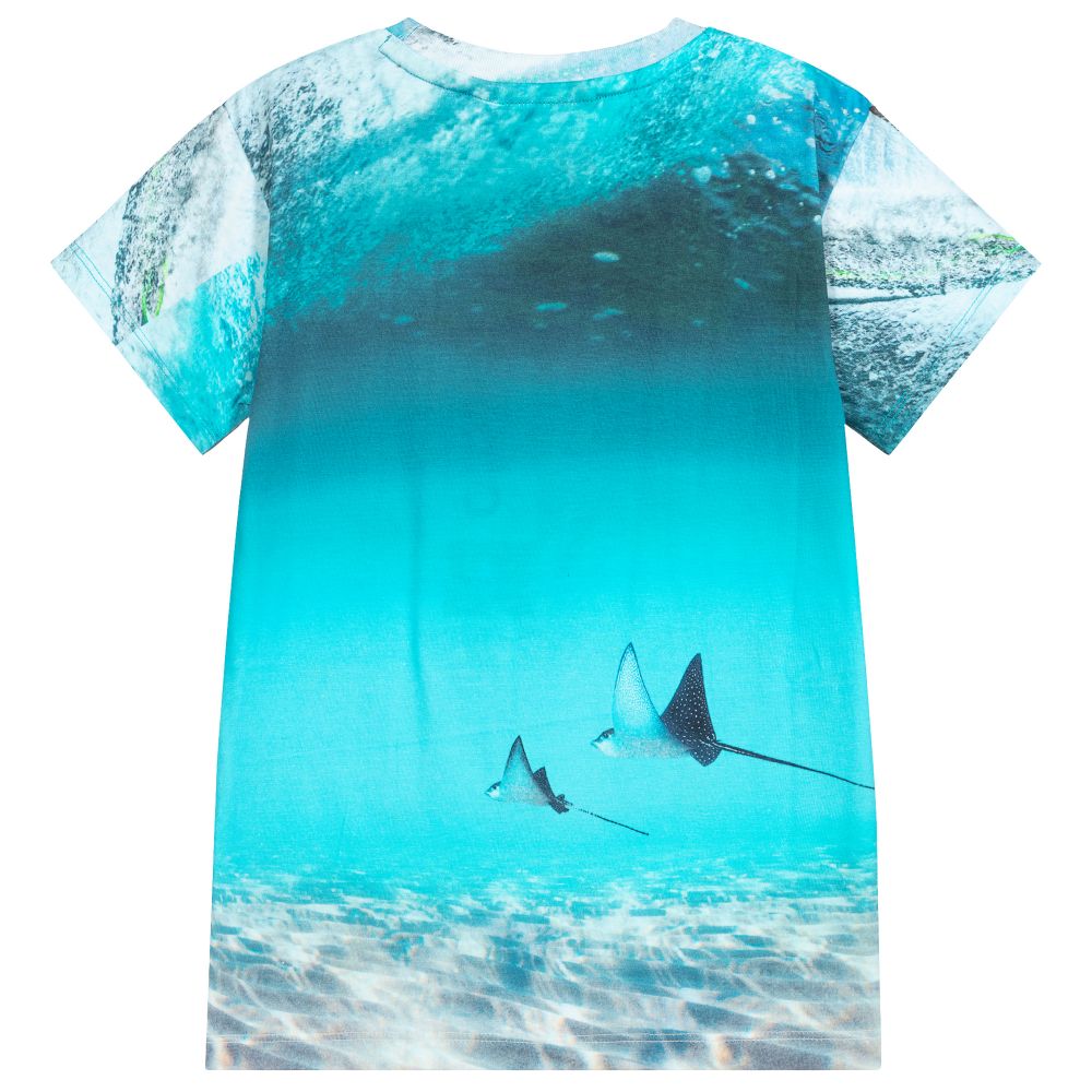 Molo-Голубая футболка из органического хлопка | Childrensalon Outlet