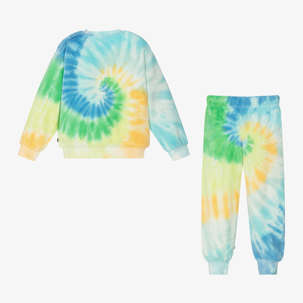 Molo Jogging bleu tie dye en coton bio Childrensalon Outlet