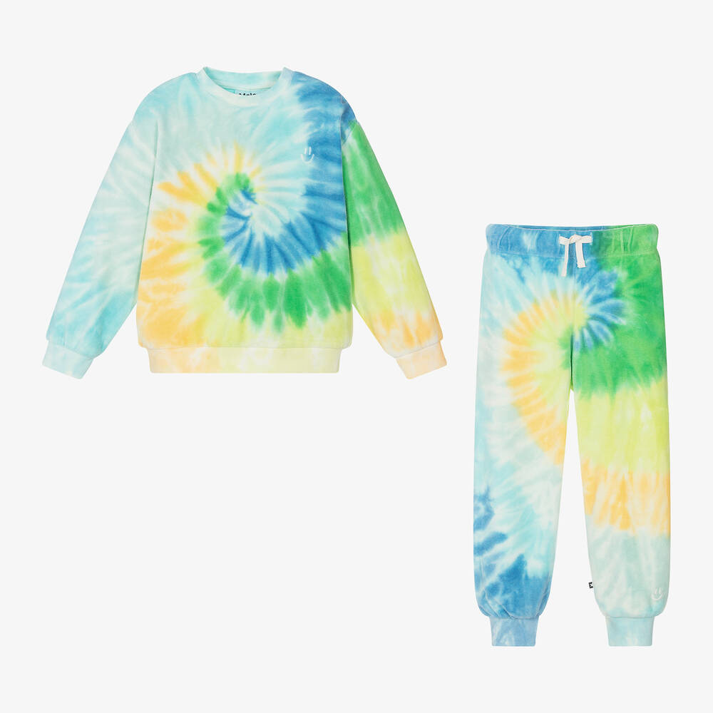 Molo-Голубой спортивный костюм из органического хлопка с эффектом тай-дай | Childrensalon Outlet