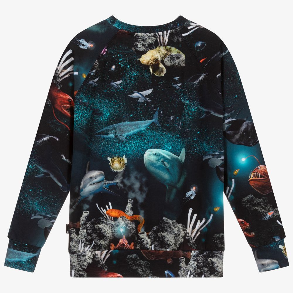 Molo-توب قطن عضوي جيرسي لون أزرق للأولاد | Childrensalon Outlet