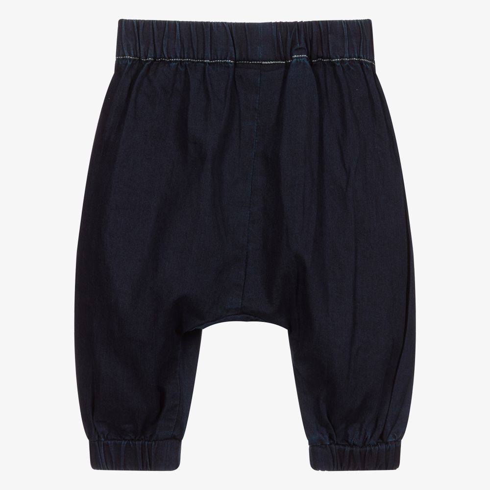 Molo-بنطلون أطفال بناتي قطن عضوي لون أزرق داكن | Childrensalon Outlet