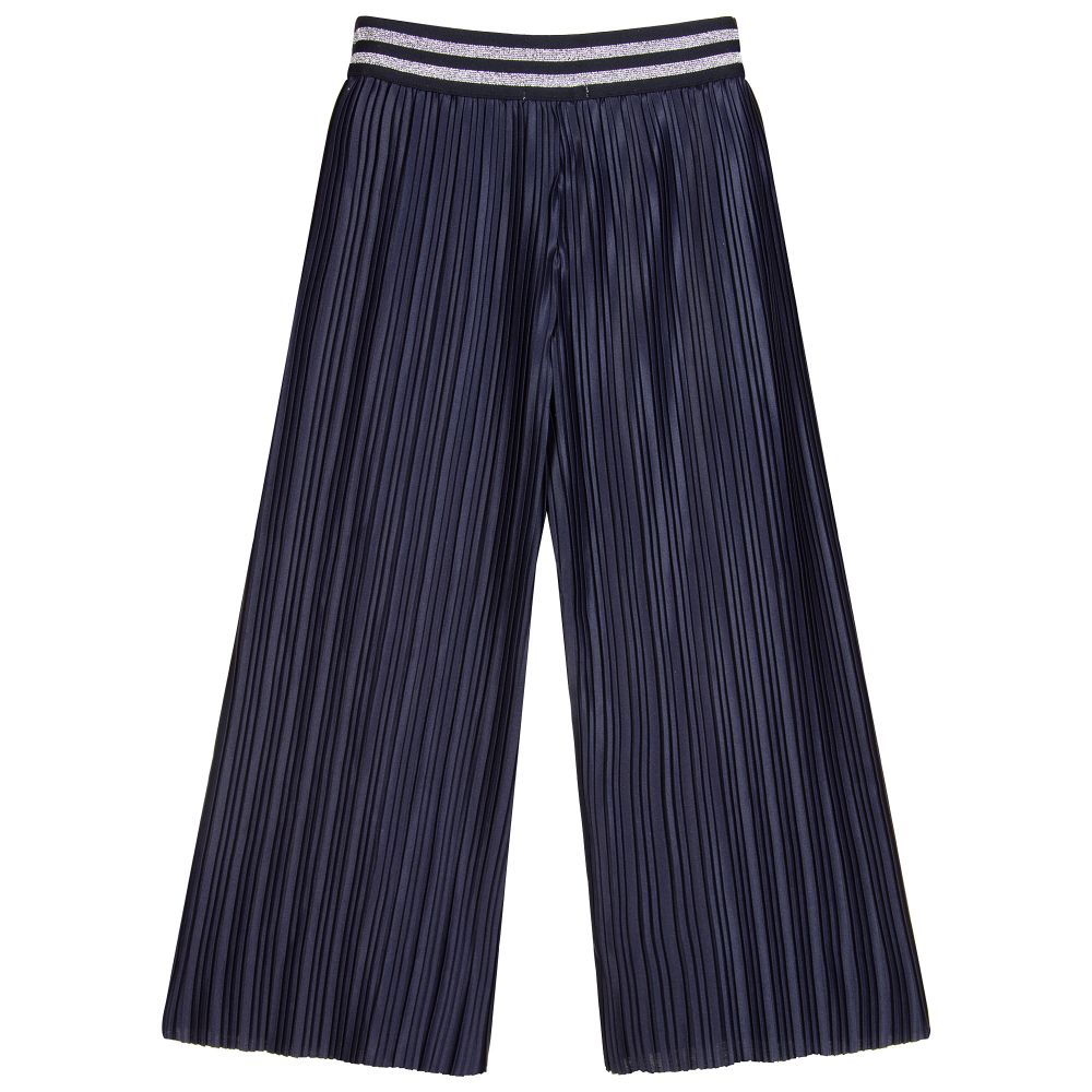 Molo-Blue Pleated Culottes | Childrensalon Outlet