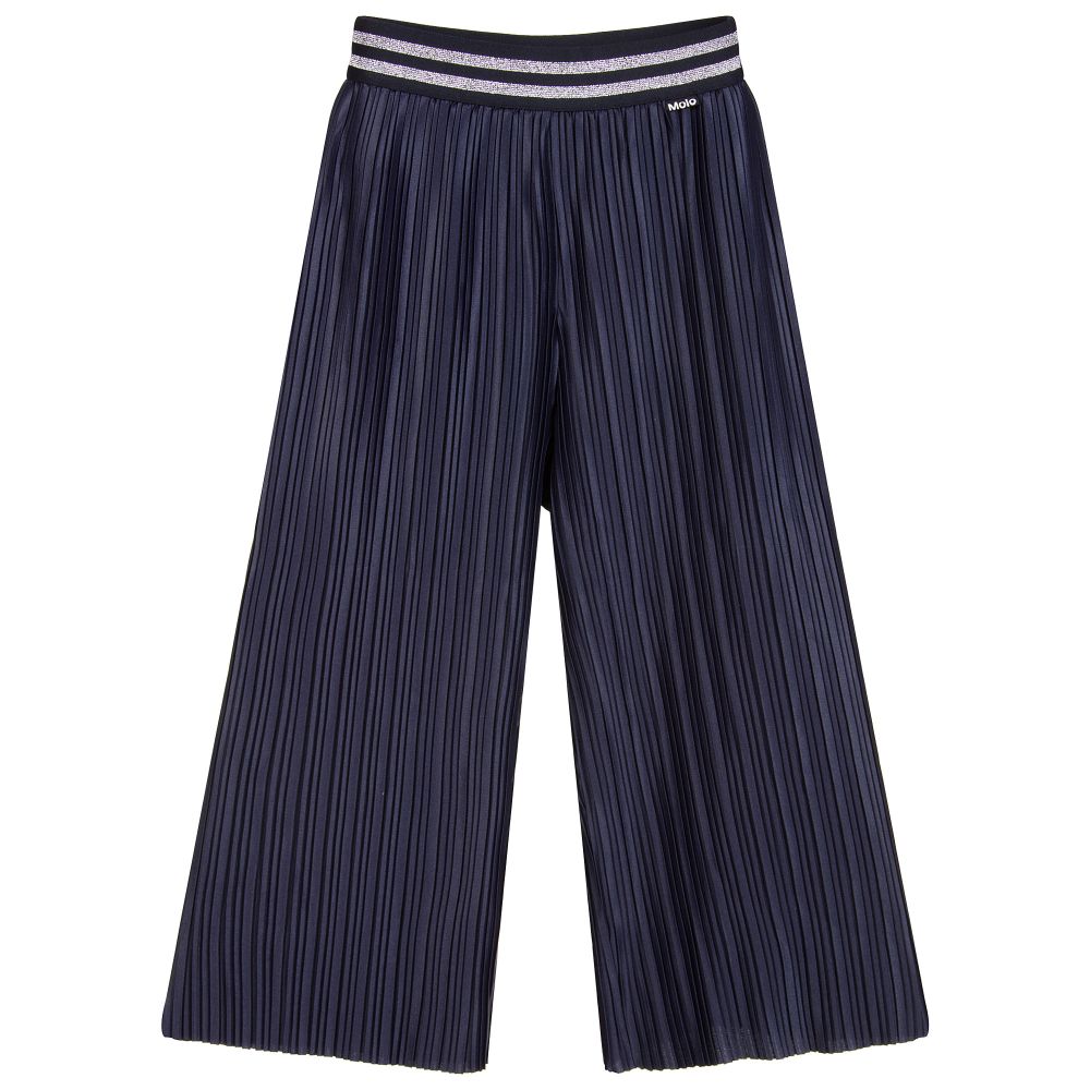 Molo-Blue Pleated Culottes | Childrensalon Outlet