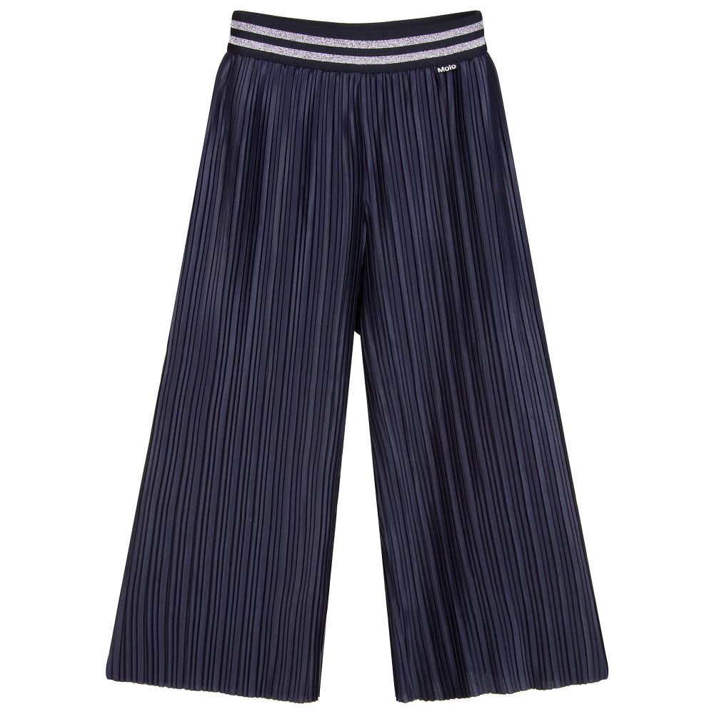 Molo - Blue Pleated Culottes | Childrensalon