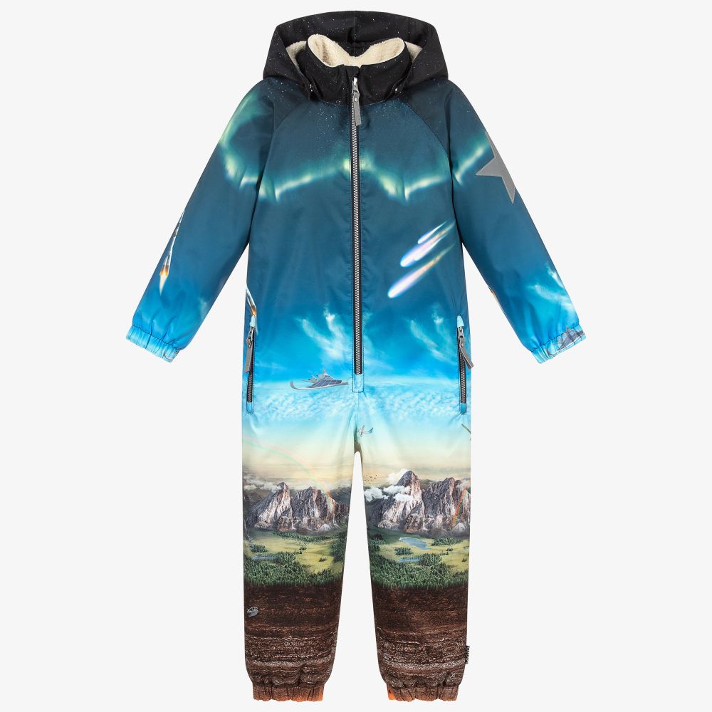 Molo - Blue Polar Print Snowsuit | Childrensalon