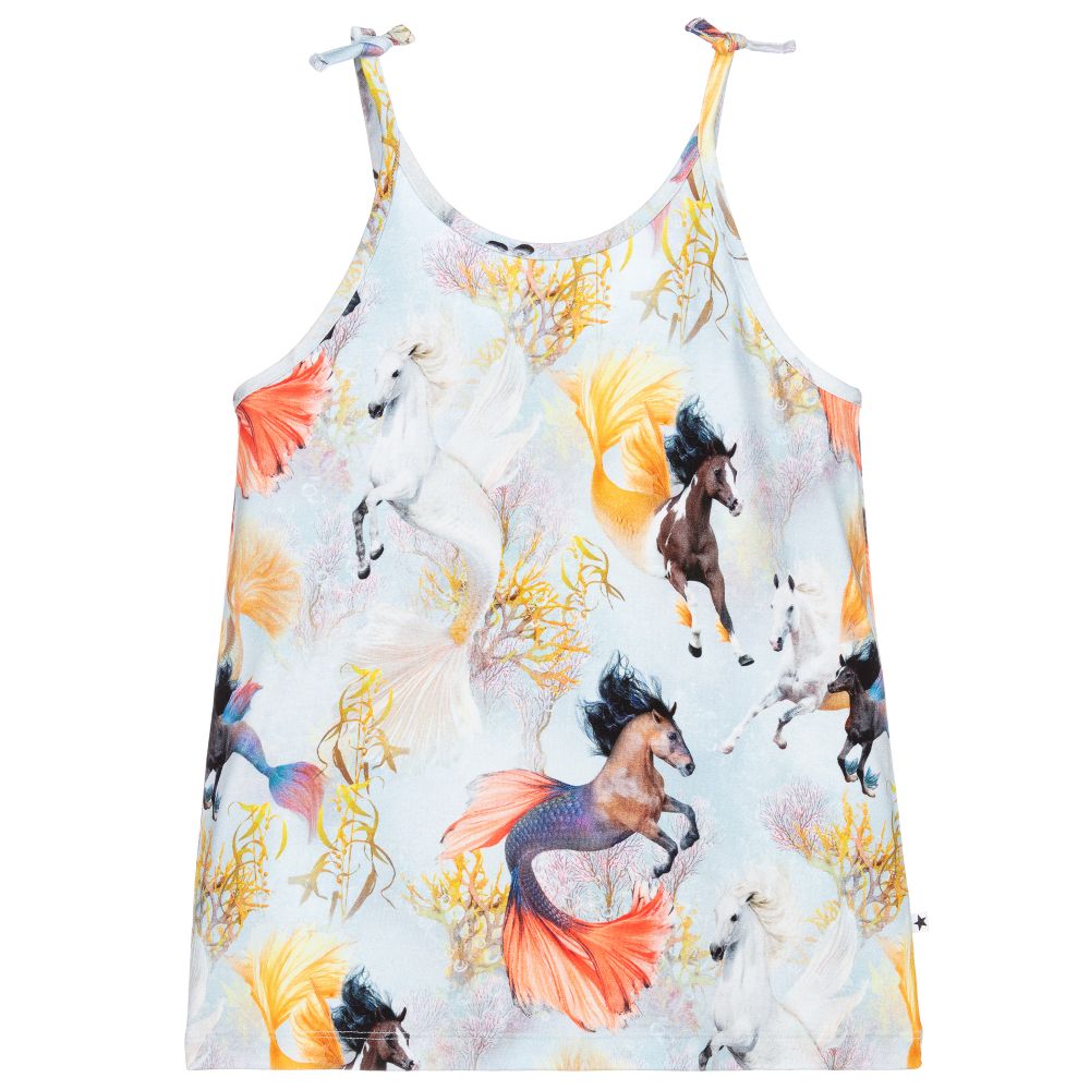 Molo - Blue Sea Horse Print Top | Childrensalon