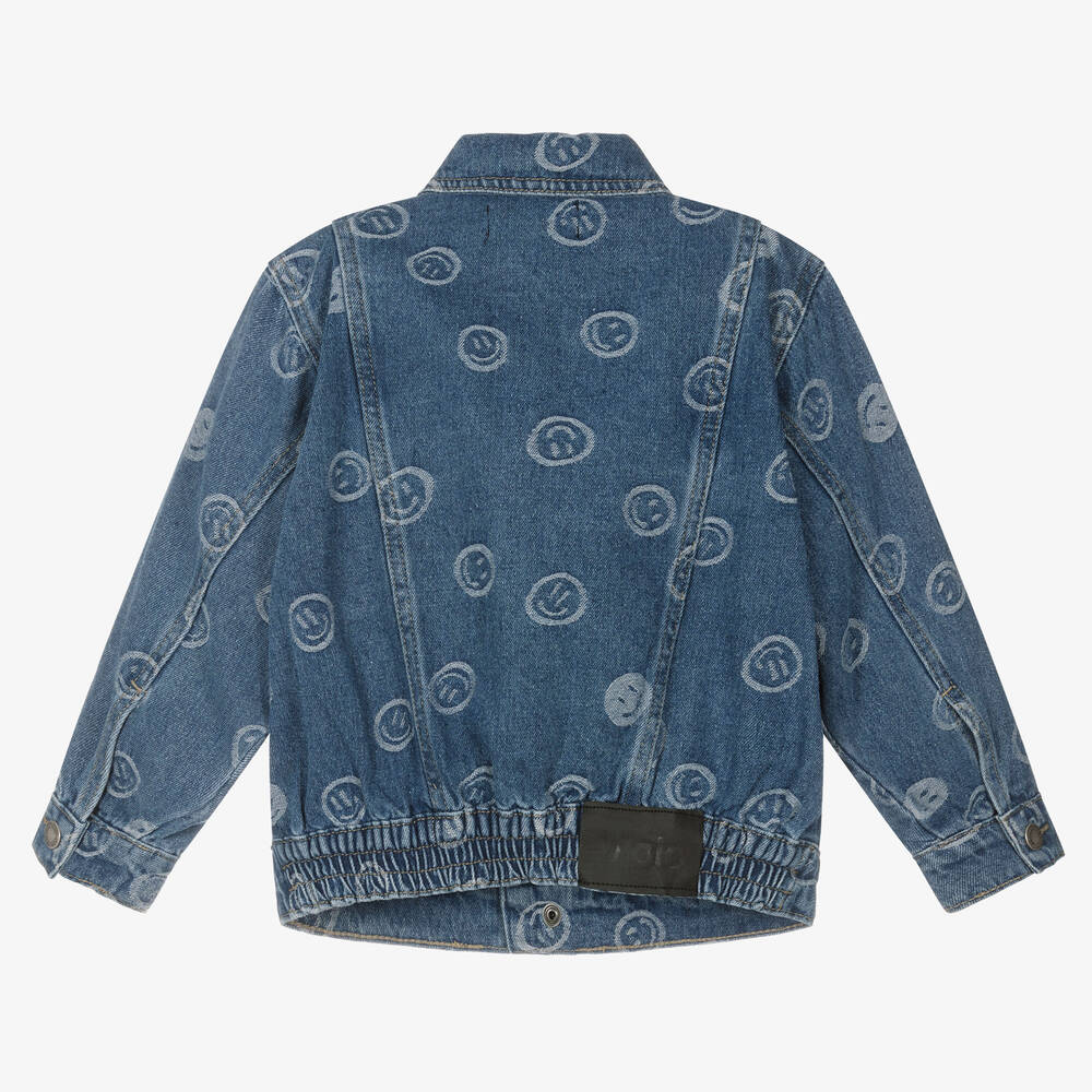 Molo-Blue Smiling Cotton Denim Jacket | Childrensalon Outlet