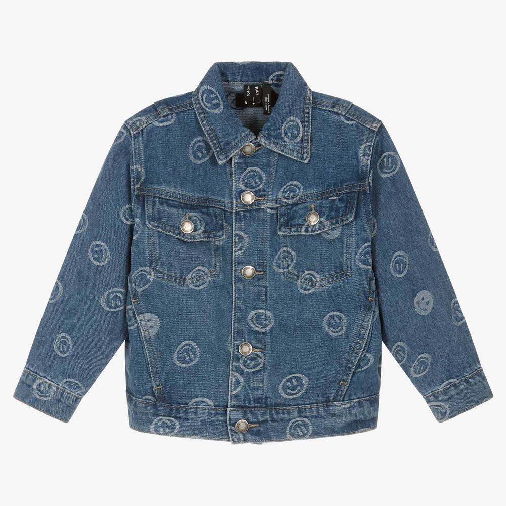 Molo - Blaue Smiley-Baumwoll-Jeansjacke | Childrensalon