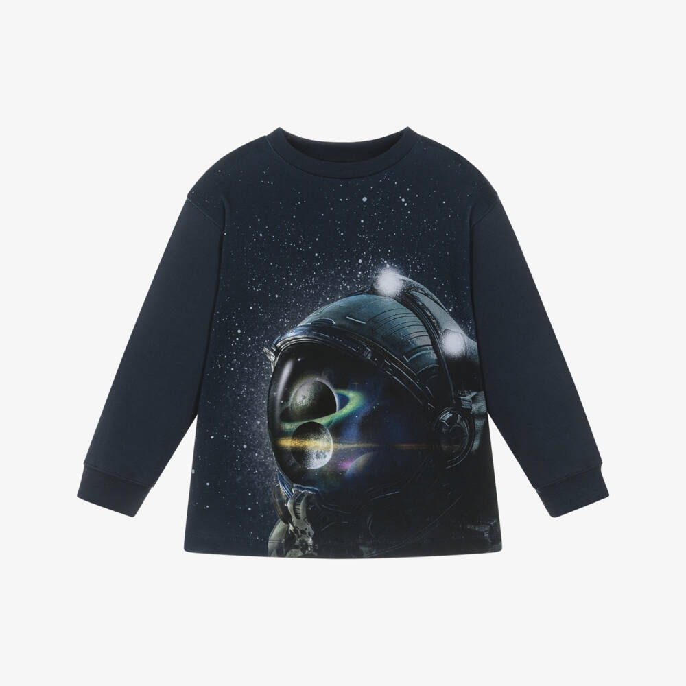 Molo-Blue Space Ls T-shirt | Childrensalon Outlet