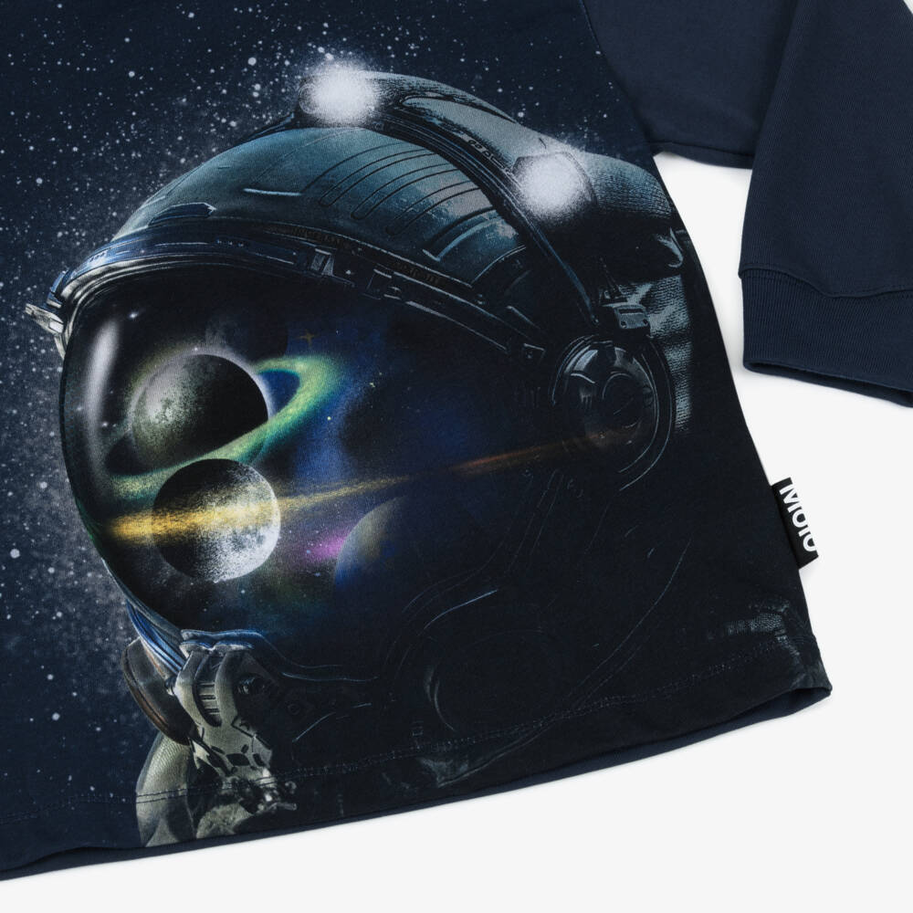 Molo-Blue Space Ls T-shirt | Childrensalon Outlet
