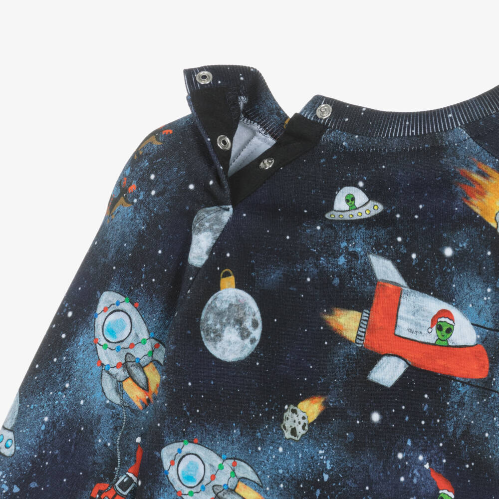Molo-Blue Space Print Sweatshirt | Childrensalon Outlet