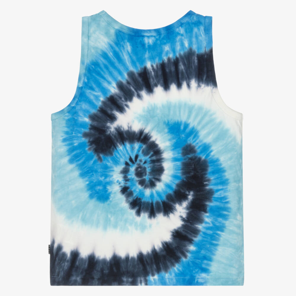 Molo-Blue Tie-Dye Cotton Vest Top | Childrensalon Outlet