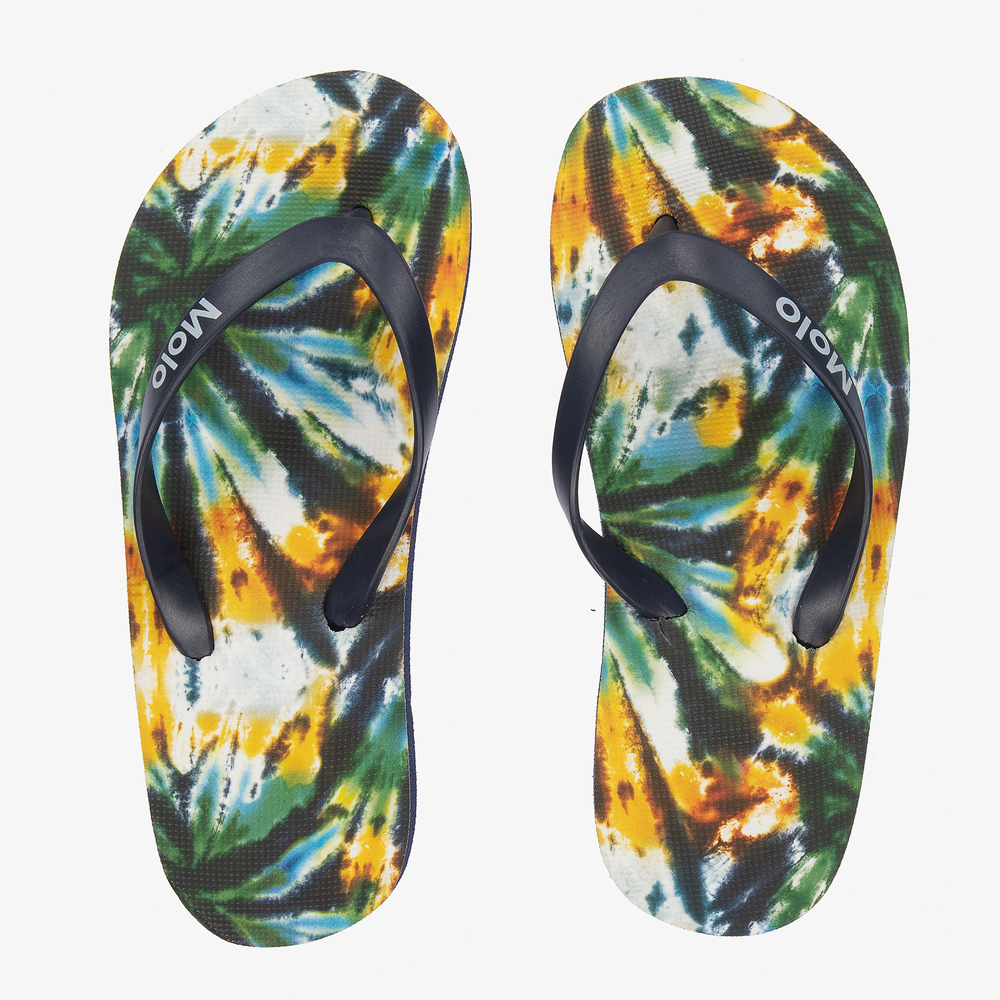 Molo - Blaue Flip-Flops mit Batikmuster | Childrensalon