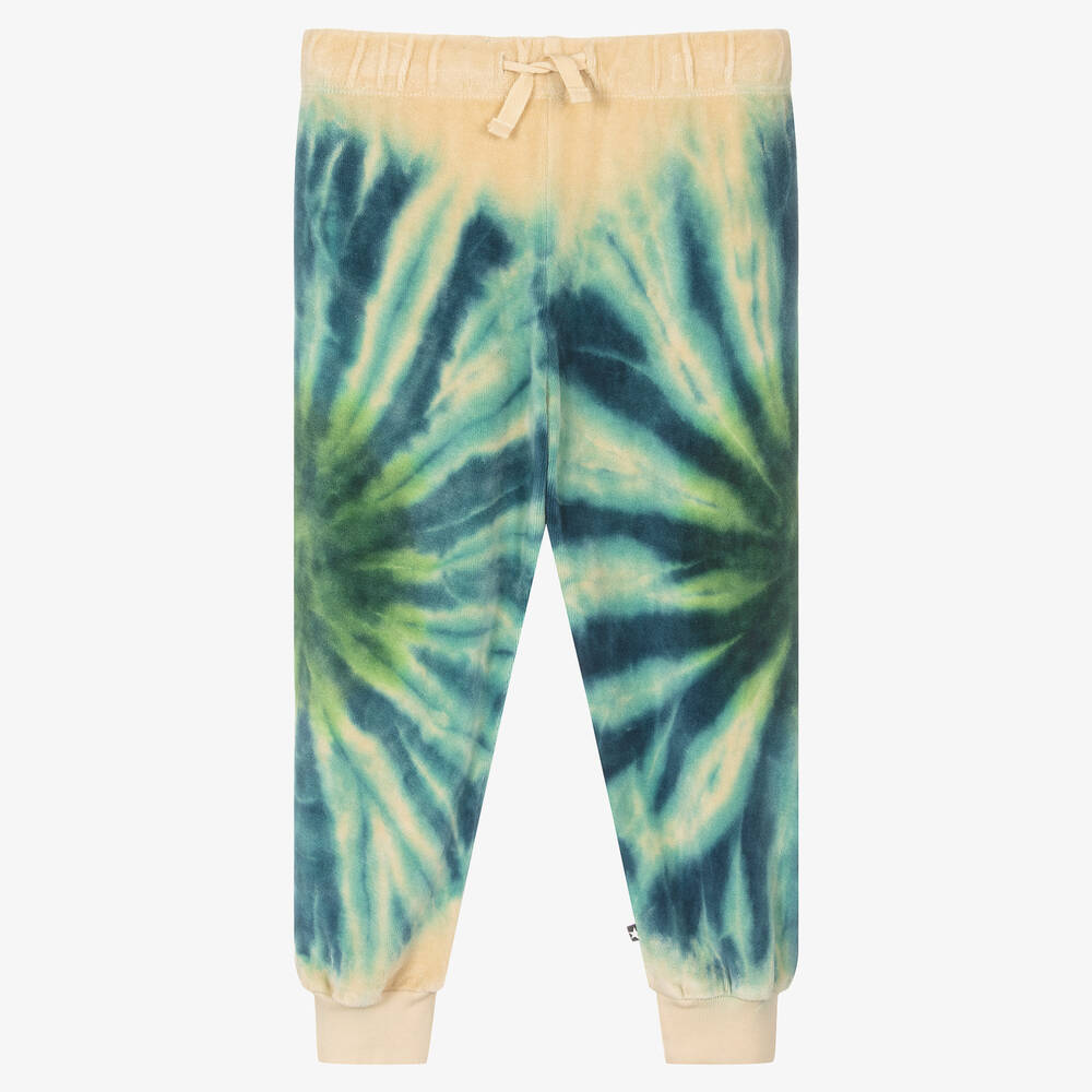 Molo - Blue Tie-Dye Velour Joggers | Childrensalon