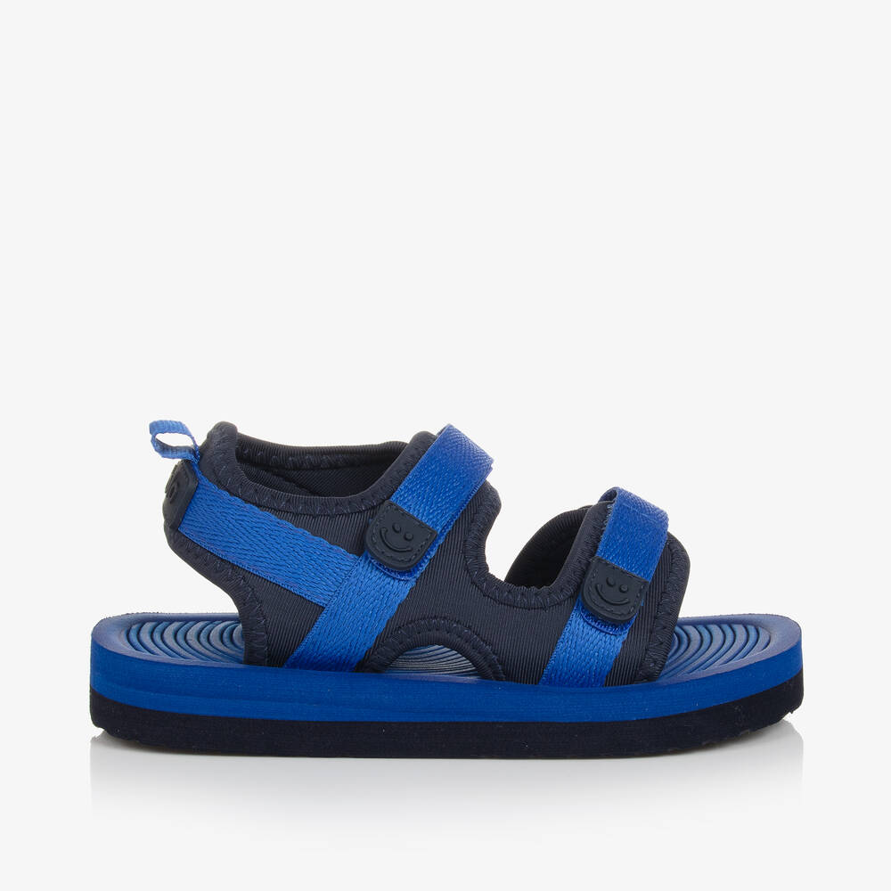 Molo-Blue Velcro Foam Sandals | Childrensalon Outlet