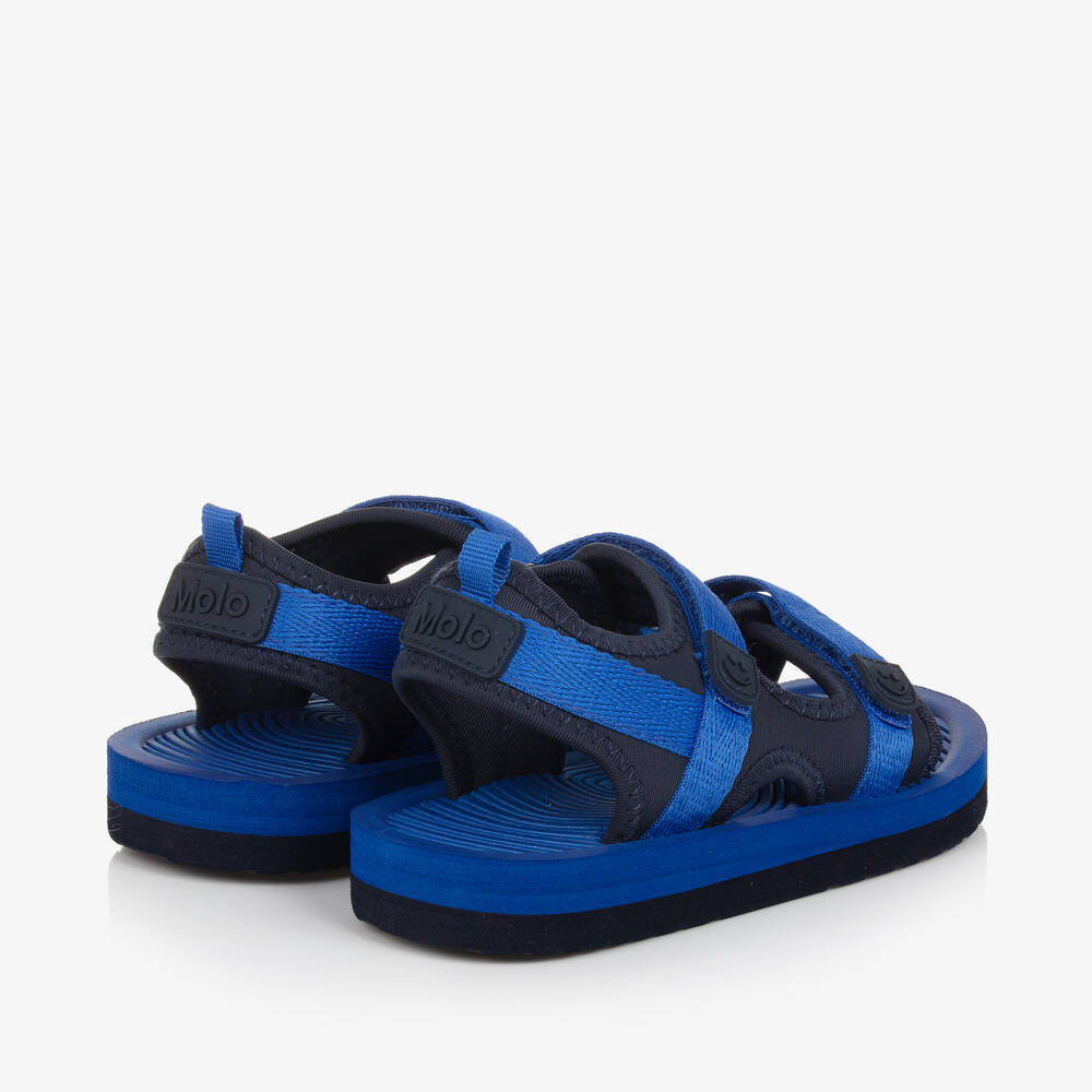 Molo-Blue Velcro Foam Sandals | Childrensalon Outlet
