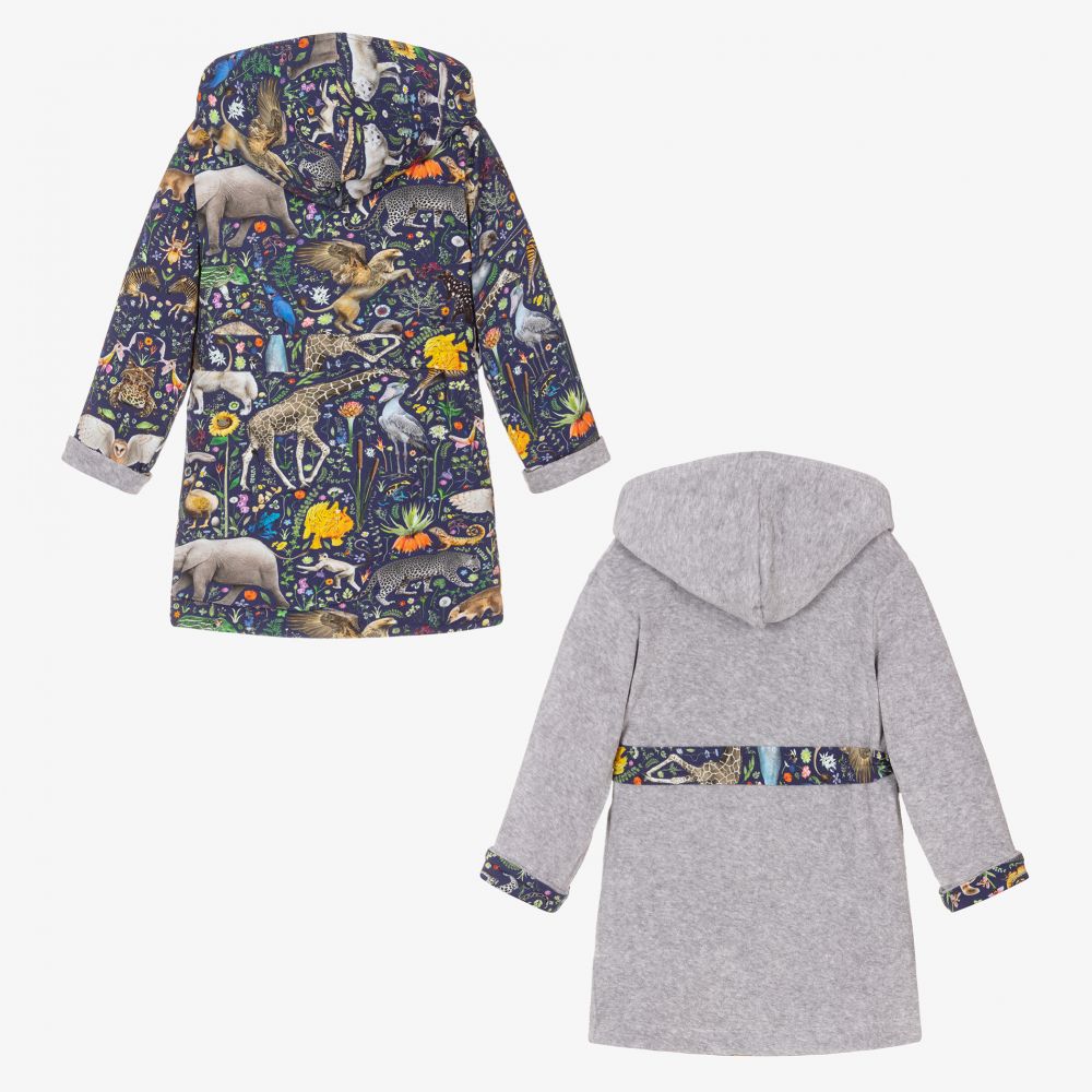 مولو-روب بوجهين قطن عضوي لون كحلي | Childrensalon Outlet