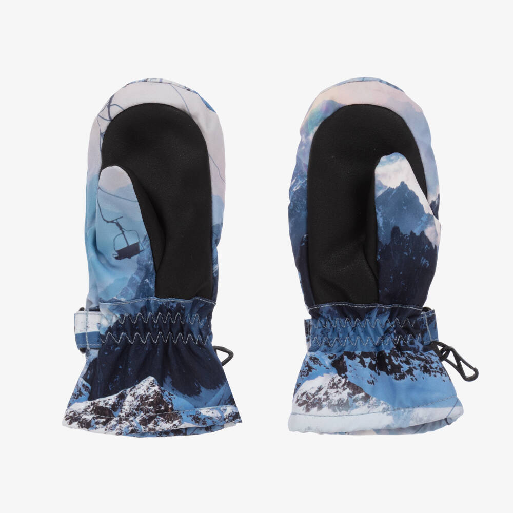 Molo-Boys Alpine Blue Thermal Ski Mitts | Childrensalon Outlet