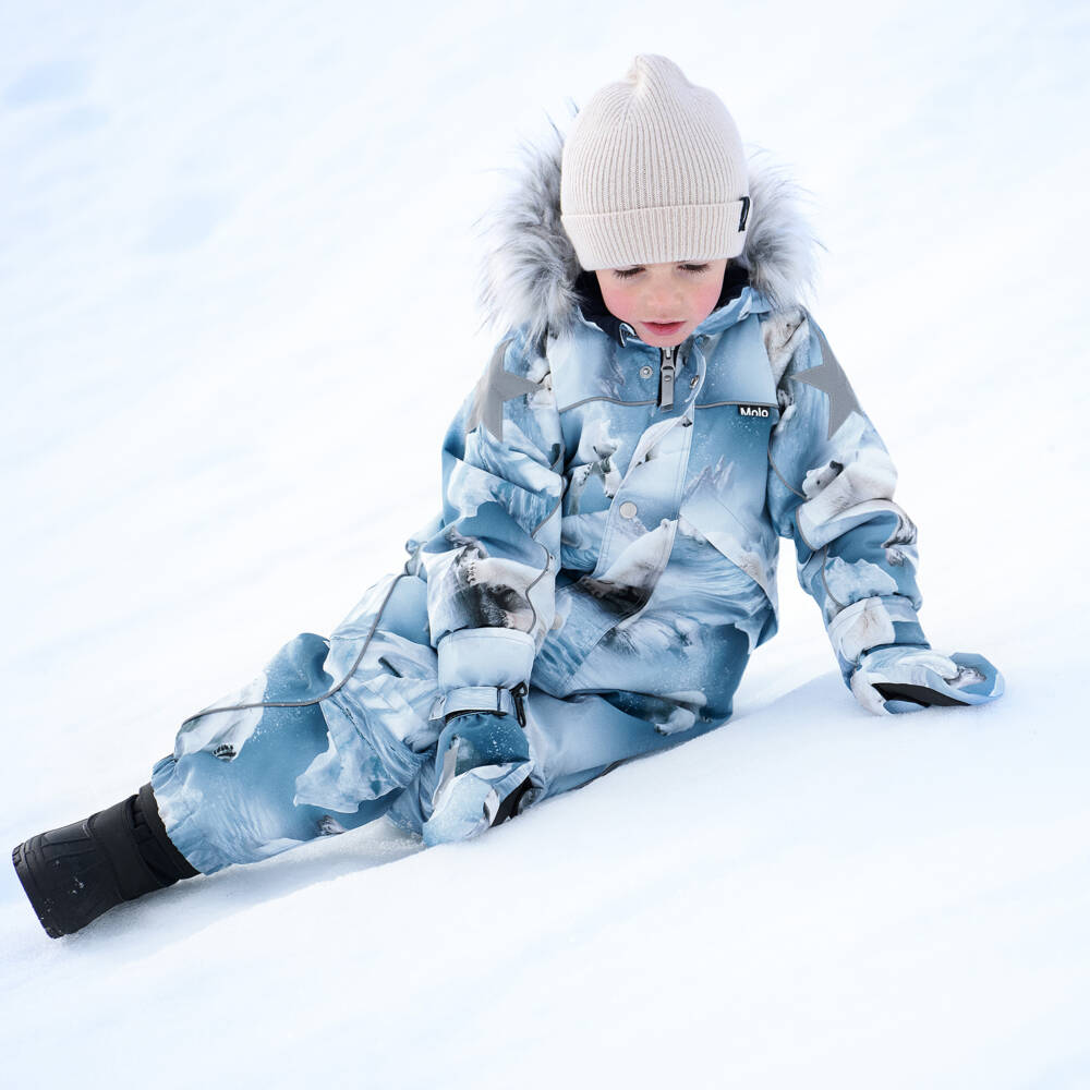 Molo-Boys Alpine Blue Thermal Ski Mitts | Childrensalon Outlet