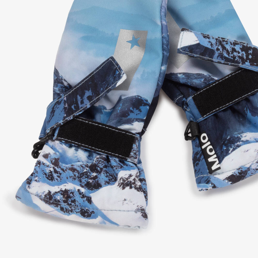 Molo-Boys Alpine Blue Thermal Ski Mitts | Childrensalon Outlet