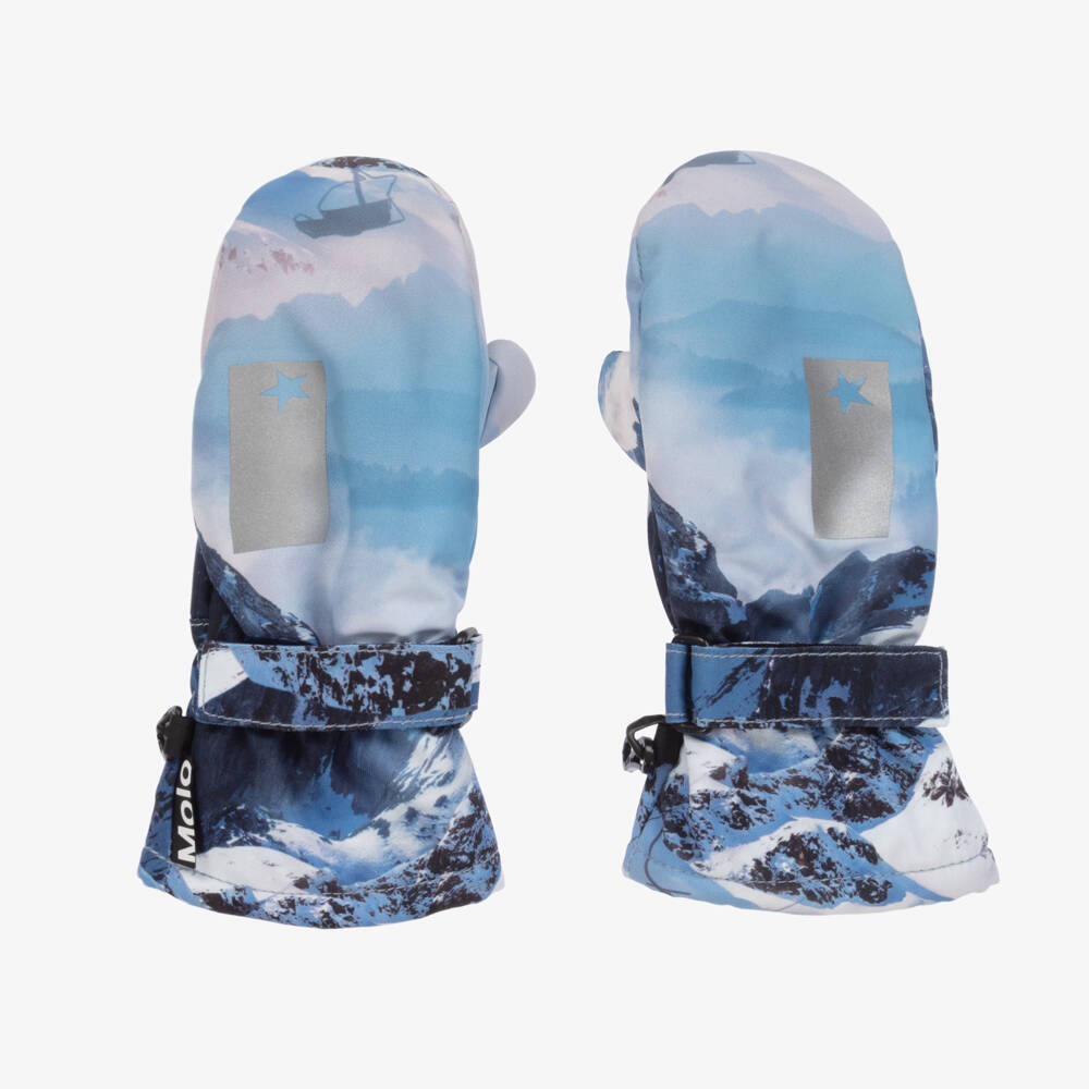 Molo-Boys Alpine Blue Thermal Ski Mitts | Childrensalon Outlet