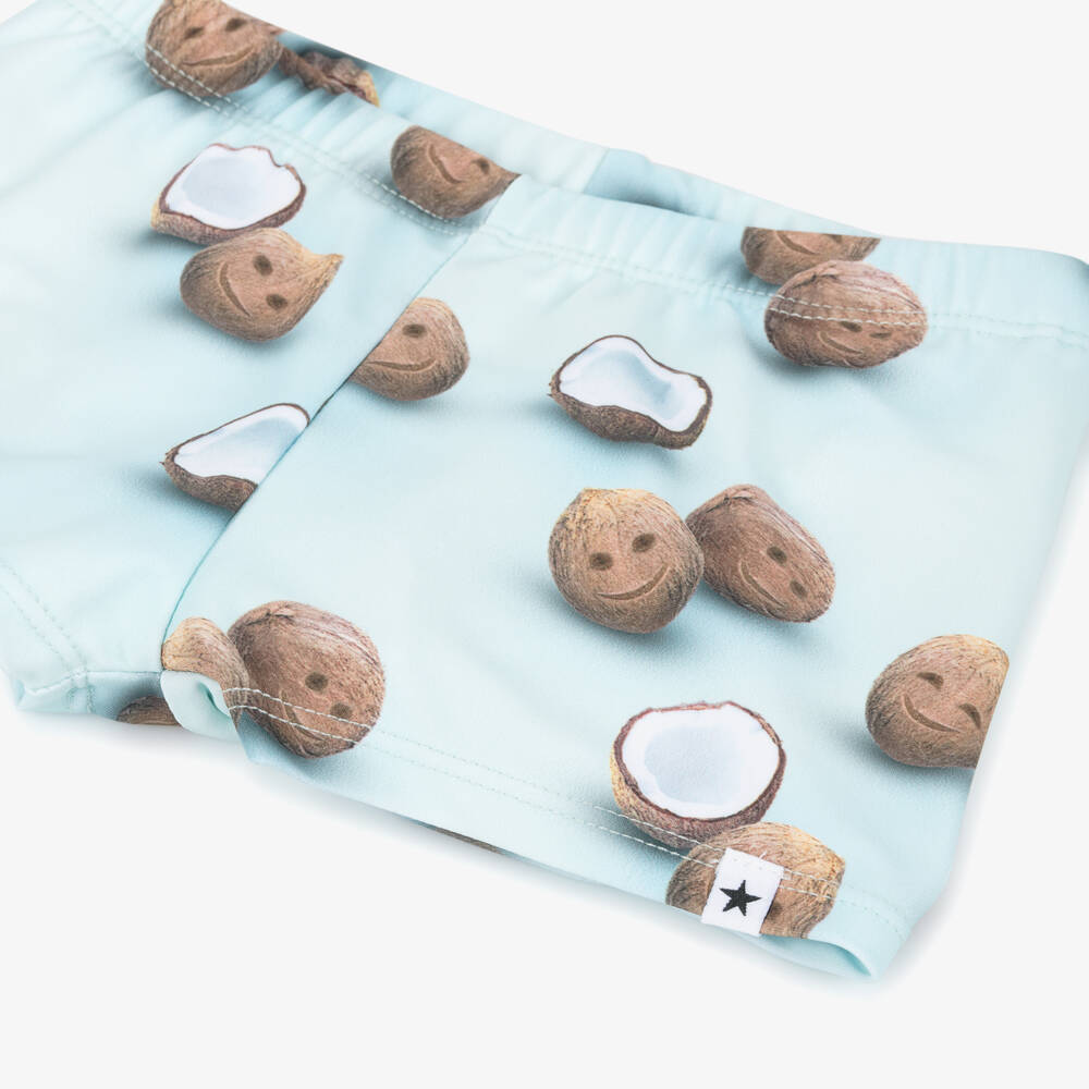 Molo-شورت سباحة للأولاد بلون أكوا بنقشة جوز الهند | Childrensalon Outlet