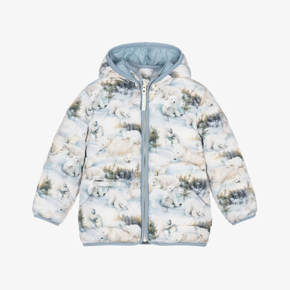 Molo-Boys Arctic Blue Bear Coat | Childrensalon Outlet