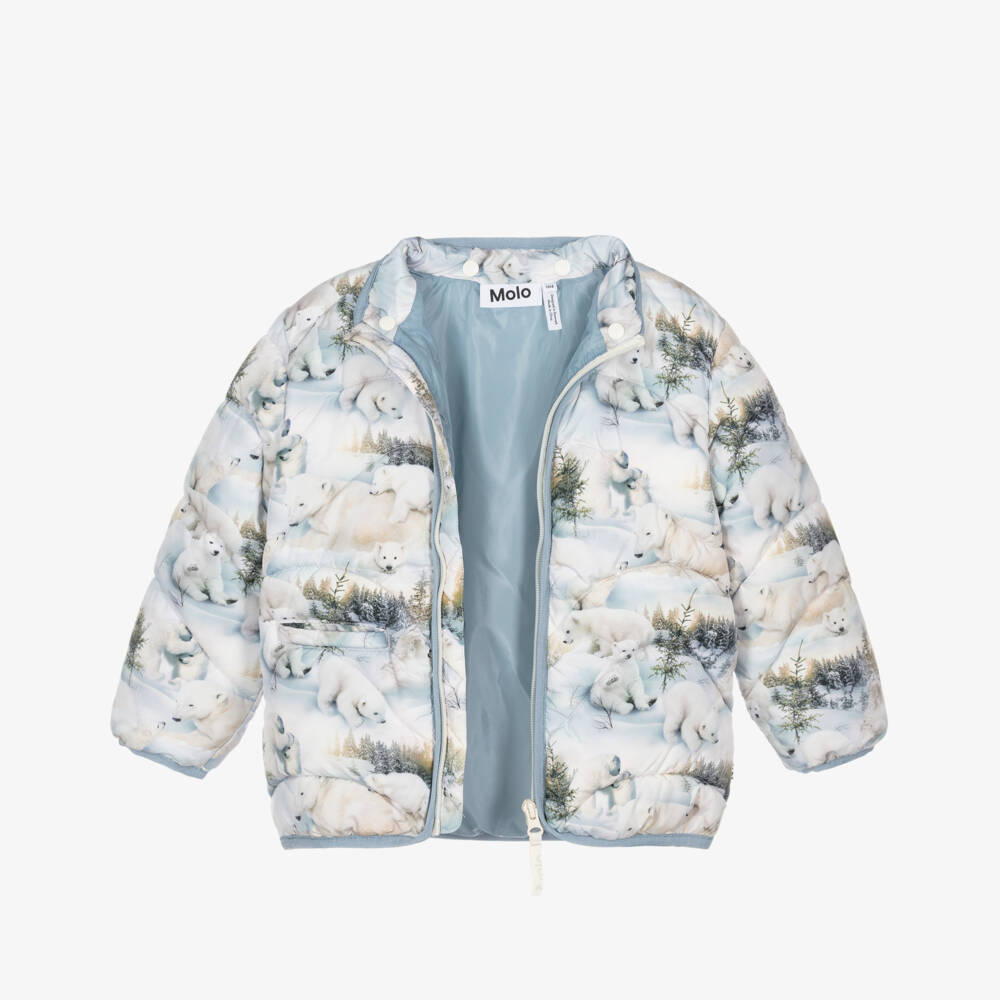 Molo-Boys Arctic Blue Bear Coat | Childrensalon Outlet