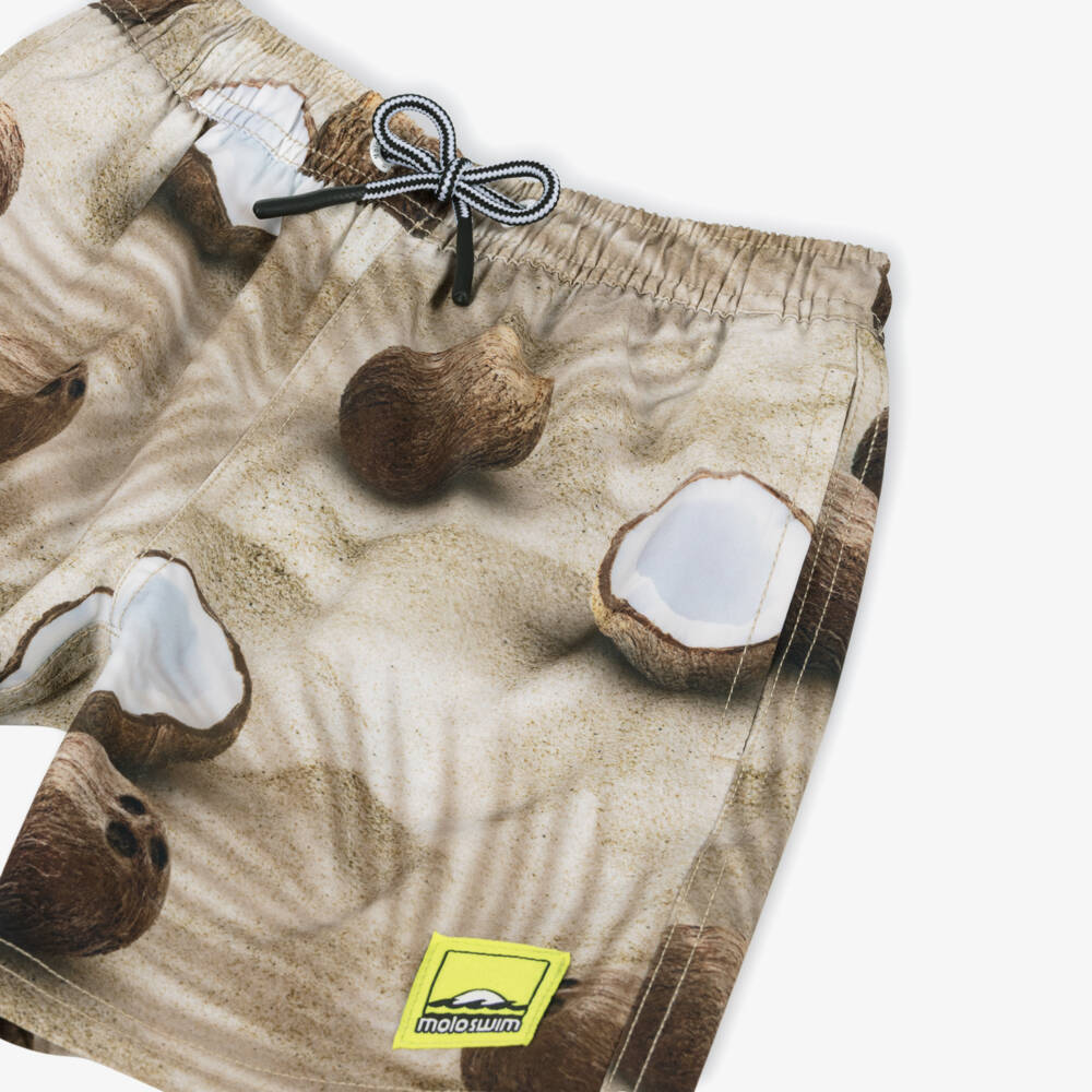 Molo-ملابس سباحة للأولاد بطبعة جوز الهند البيج | Childrensalon Outlet