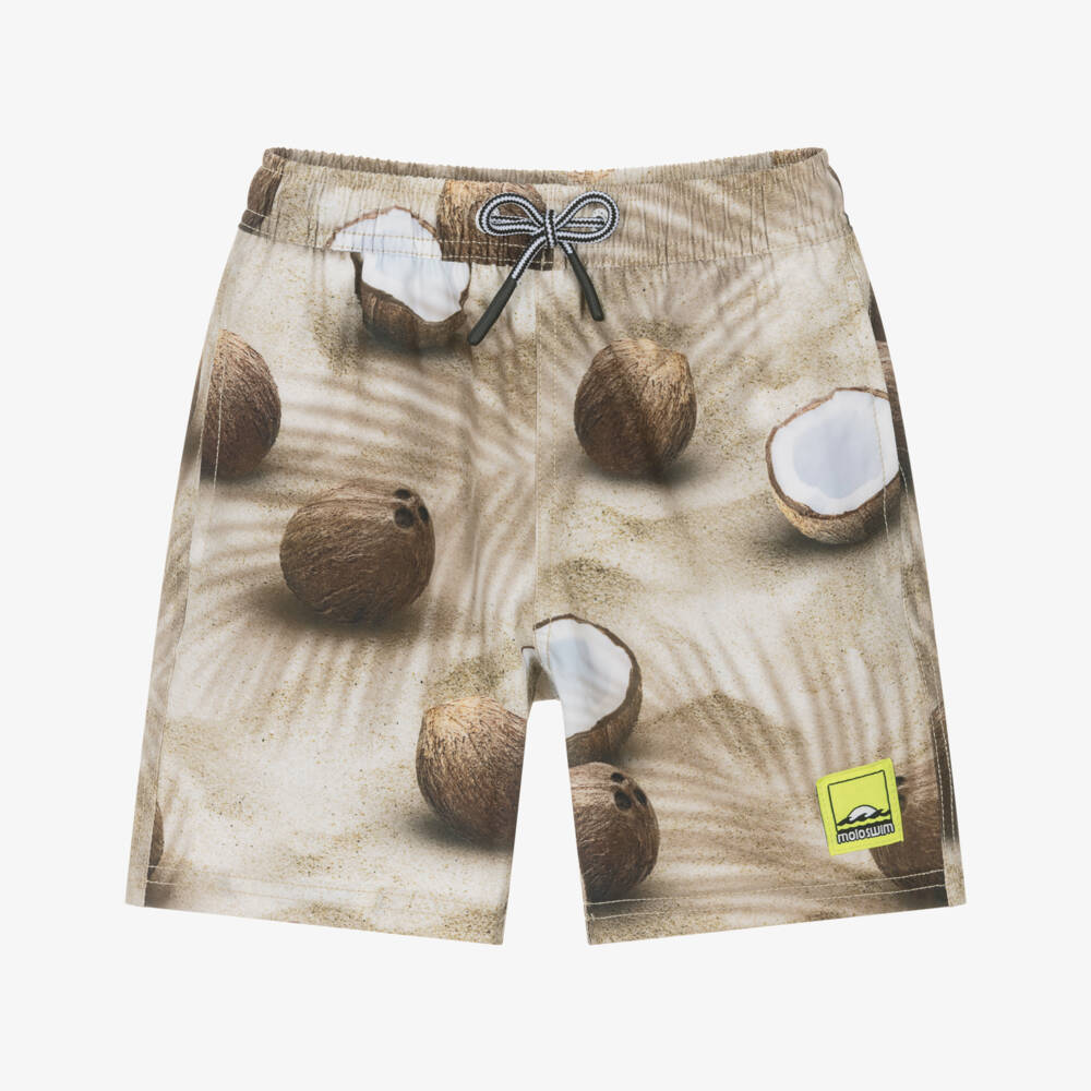 Molo-ملابس سباحة للأولاد بطبعة جوز الهند البيج | Childrensalon Outlet