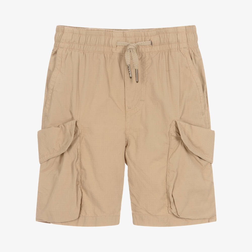 Molo-Boys Beige Cotton Cargo Shorts  | Childrensalon Outlet