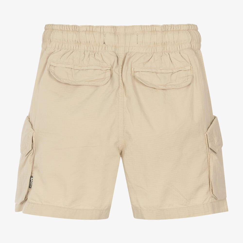 Molo - Boys Beige Cotton Cargo Shorts | Childrensalon Outlet