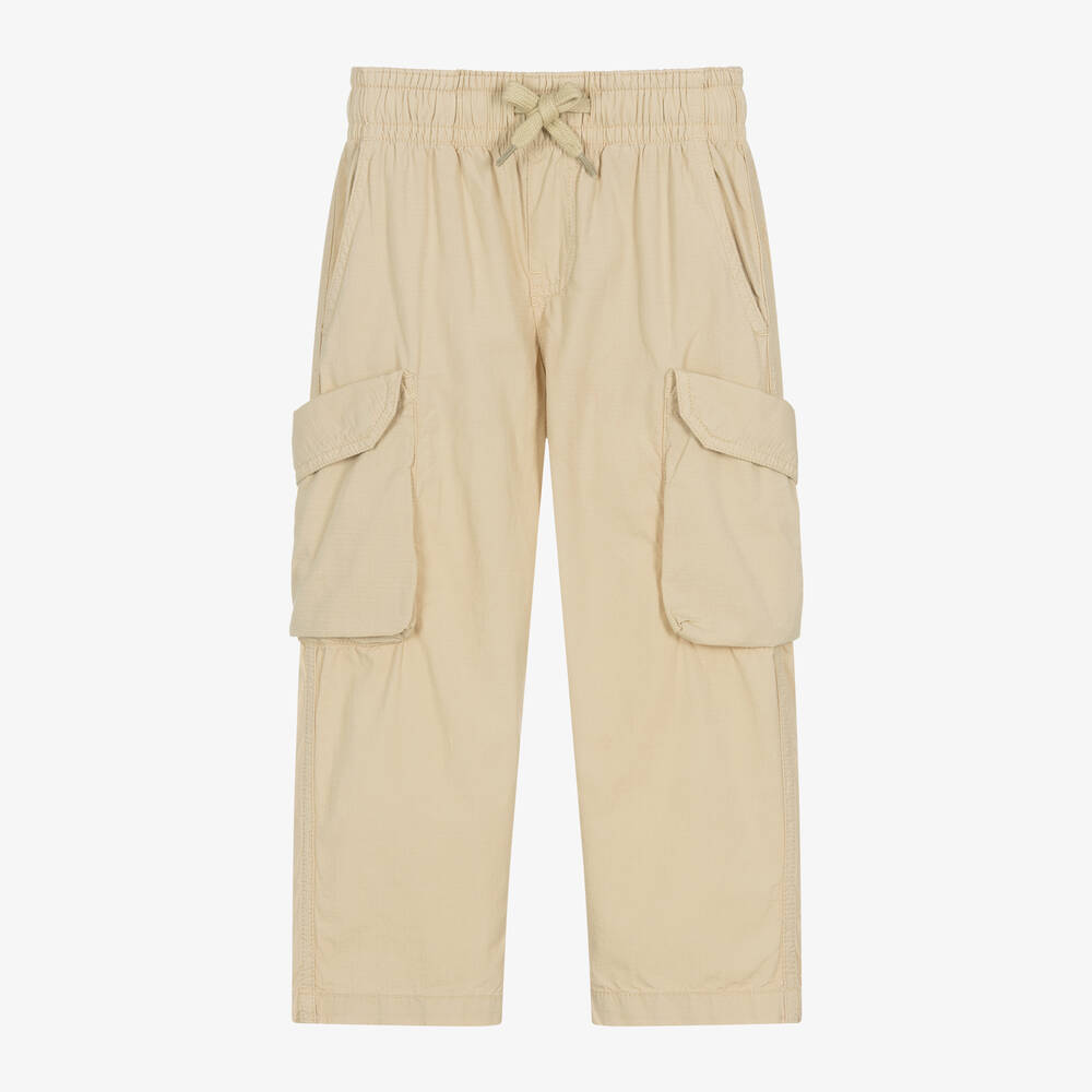 Molo-Boys Beige Cotton Cargo Trousers | Childrensalon Outlet