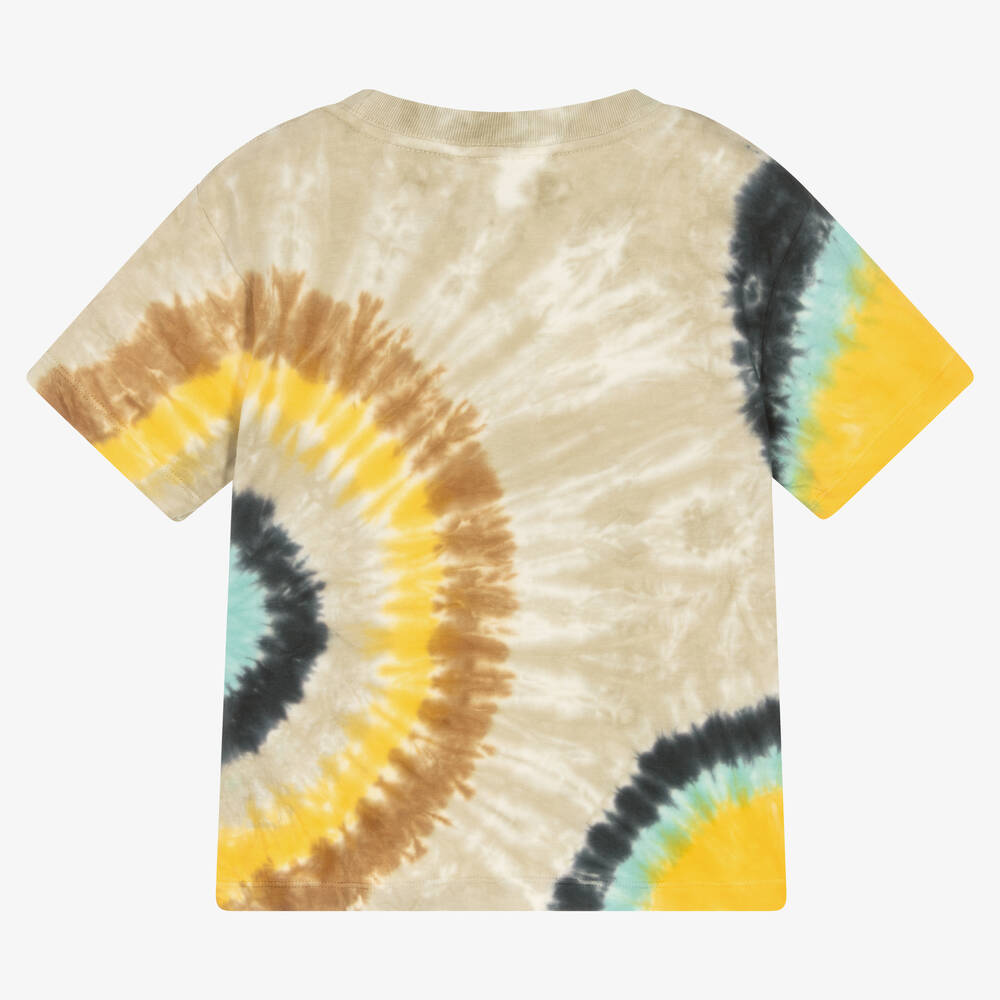 Molo-Бежевая хлопковая футболка с эффектом тай-дай | Childrensalon Outlet