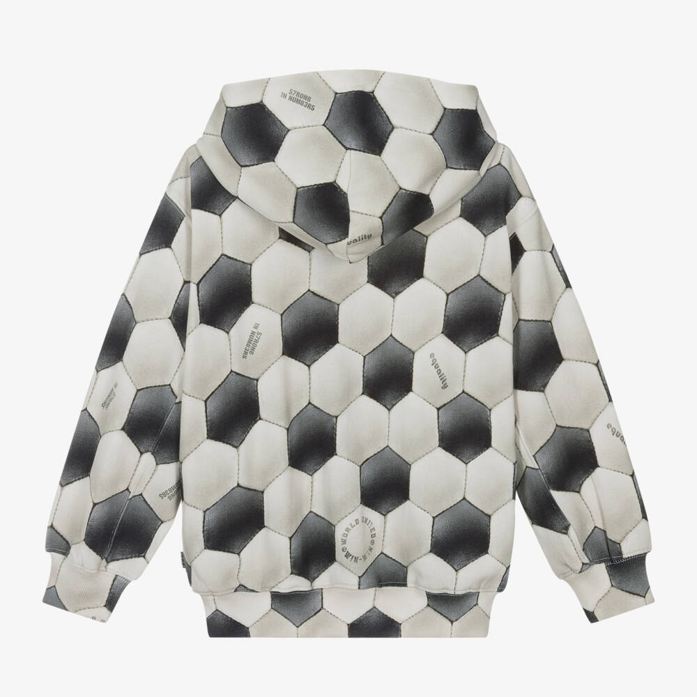 Molo-Boys Beige Football Zip Hoodie | Childrensalon Outlet