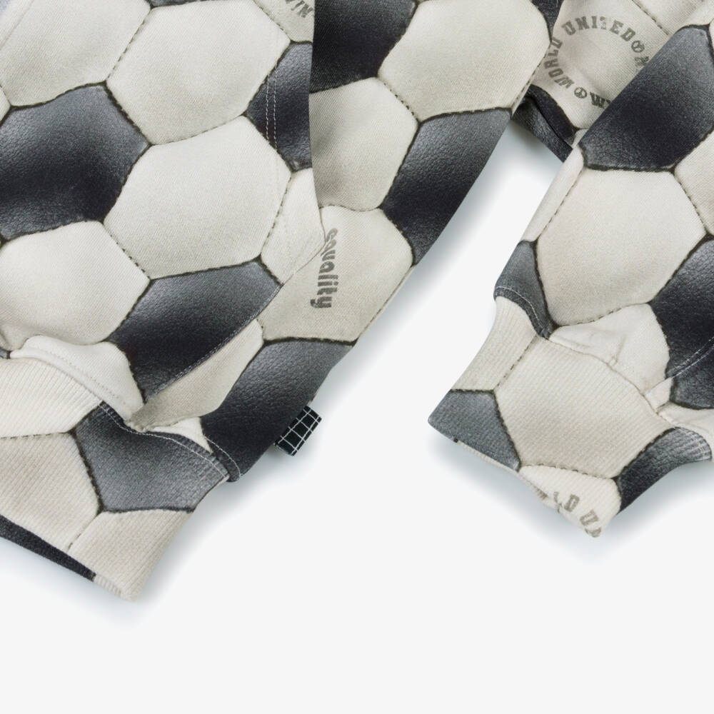 Molo-Boys Beige Football Zip Hoodie | Childrensalon Outlet